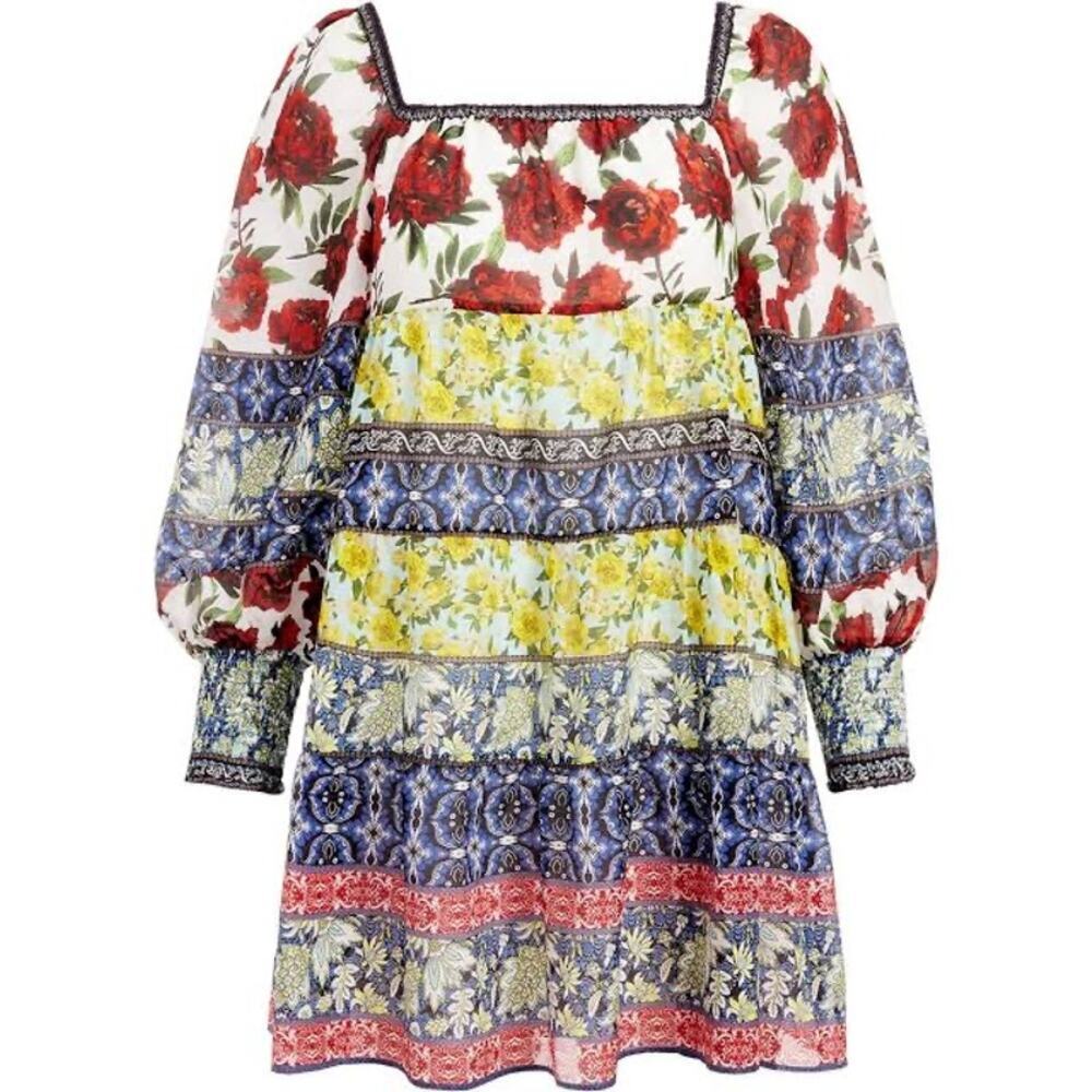 Alice + Olivia Rowen Patchwork Dress in French Quarters Women's Size Medium